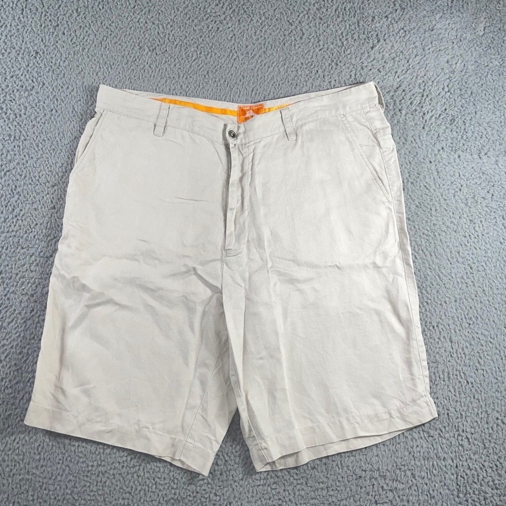 Tommy Bahama Shorts Men 38x10 100% Linen Flat Front Golf‎ Preppy Travel Casual